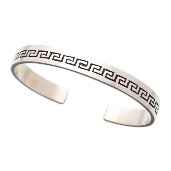 Alternate image for Taxco Silver Cuff Bracelet with Aztec-Inspired Motifs Aztec Charm