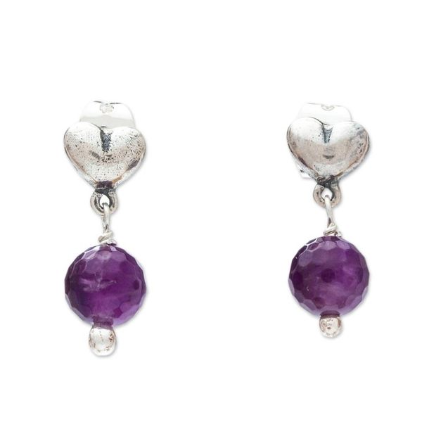 Alternate image for Artisan Crafted Sterling Earrings with Amethyst Loving Looks