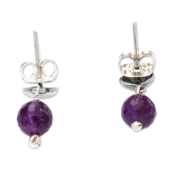 Alternate image for Artisan Crafted Sterling Earrings with Amethyst Loving Looks