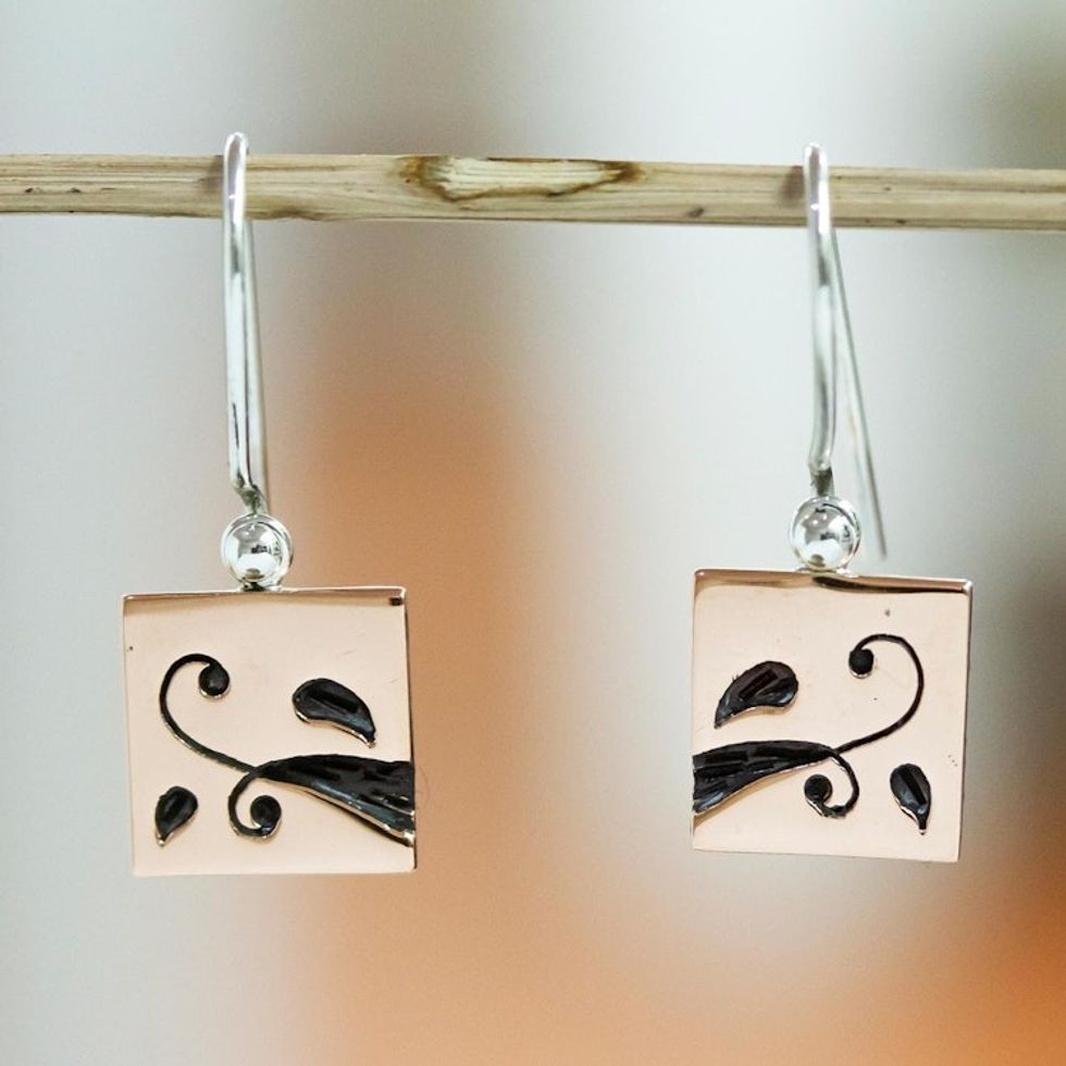 Handmade Copper Leaf Theme Earrings 'Leaf Legacy'