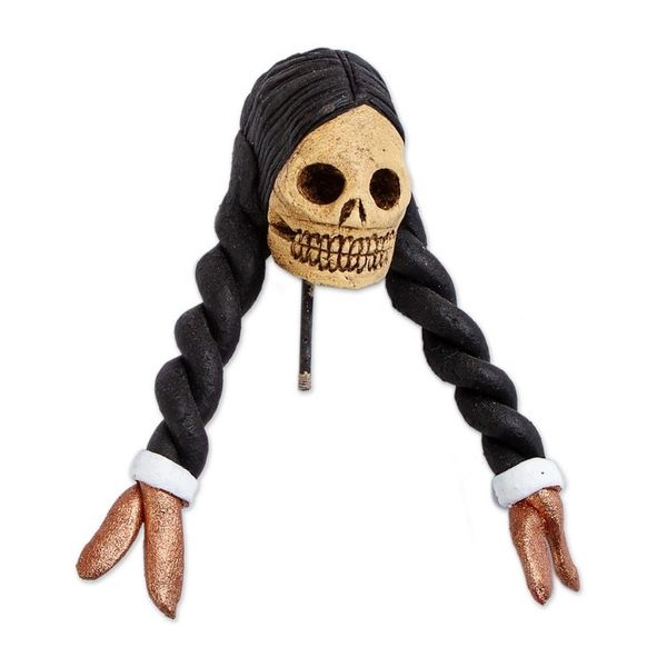 Alternate image for Handmade Catrina Skeleton Sculpture from Mexico La Catrina Francisca
