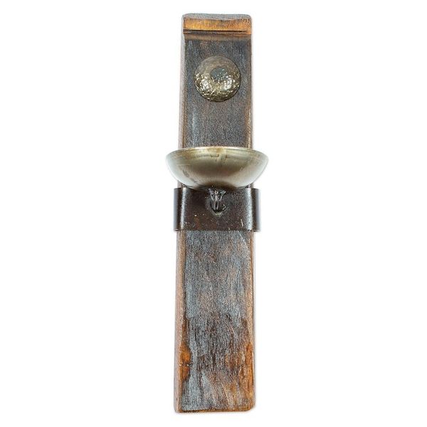 Alternate image for Mexican Iron and Wood Wall Sconce Handcrafted from Barrel Little Hacienda Light