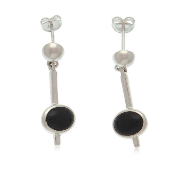 Alternate image for Avant-Garde Natural Obsidian Dangle Earrings from Mexico Enigmatic Tomorrow