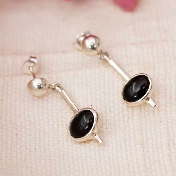 Alternate image for Avant-Garde Natural Obsidian Dangle Earrings from Mexico Enigmatic Tomorrow