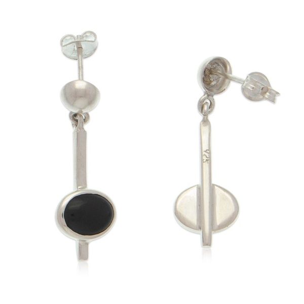 Alternate image for Avant-Garde Natural Obsidian Dangle Earrings from Mexico Enigmatic Tomorrow