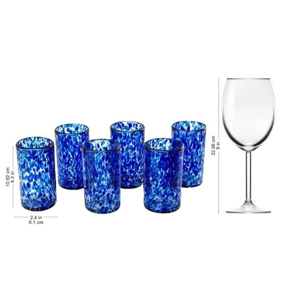 Alternate image for Handmade Handblown Recycled Juice Glasses Set of 6 Marine