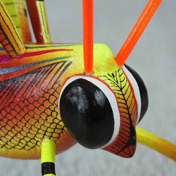 Alternate image for Handcrafted Copal Wood Cricket Alebrije from Mexico Chirping Cricket