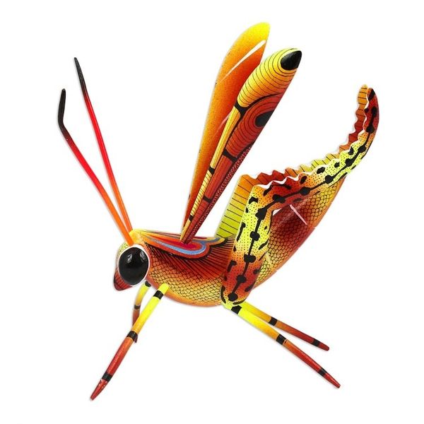 Alternate image for Handcrafted Copal Wood Cricket Alebrije from Mexico Chirping Cricket