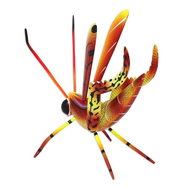 Alternate image for Handcrafted Copal Wood Cricket Alebrije from Mexico Chirping Cricket