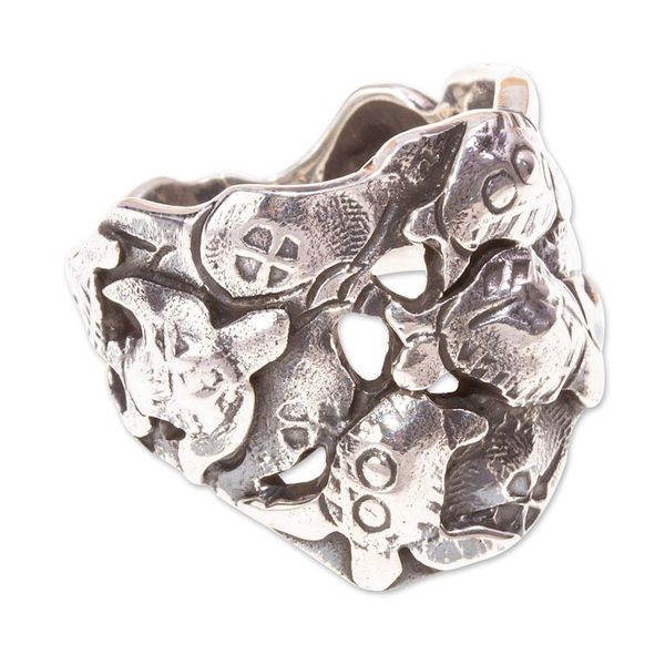 Alternate image for Sea Turtle Design 950 Silver Ring from Mexico Marine World