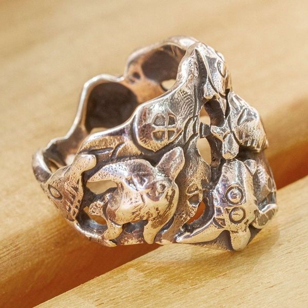Alternate image for Sea Turtle Design 950 Silver Ring from Mexico Marine World