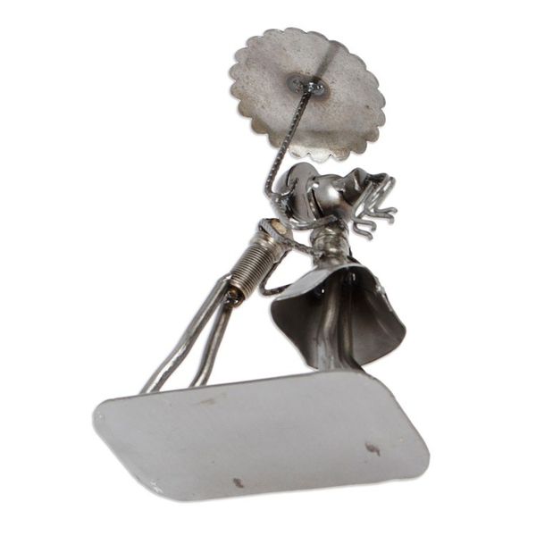 Alternate image for Handmade Eco-Friendly Romantic Upcycled Auto Part Sculpture In love Under the Rain
