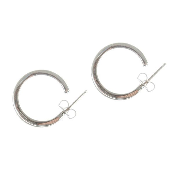 Alternate image for Polished and Oxidized 950 Silver Half-Hoop Earrings Wheels Up