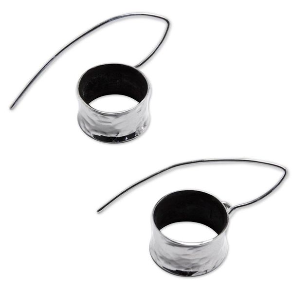 Alternate image for Handmade Modern Fine Silver Dangle Earrings Urban Moon