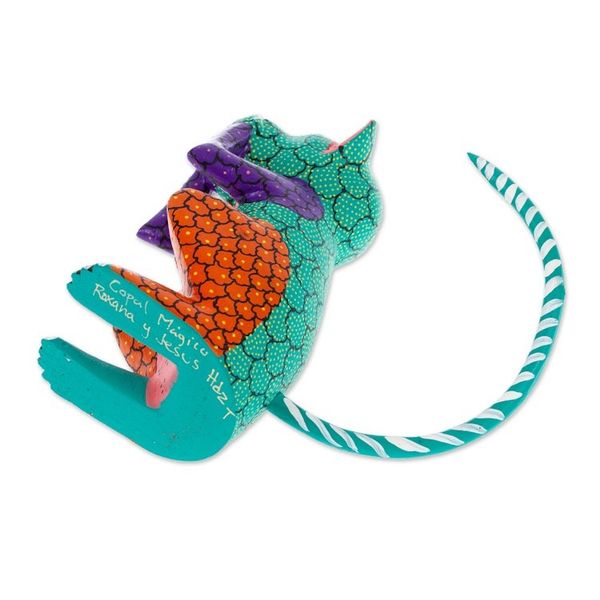 Alternate image for Hand-Carved and Hand-Painted Wood Monkey Alebrije Figurine Thrilled Monkey