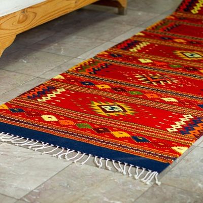 Alternate image for Long Hand Loomed Wool Runner Rug 2.5x11 Zapotec Vision
