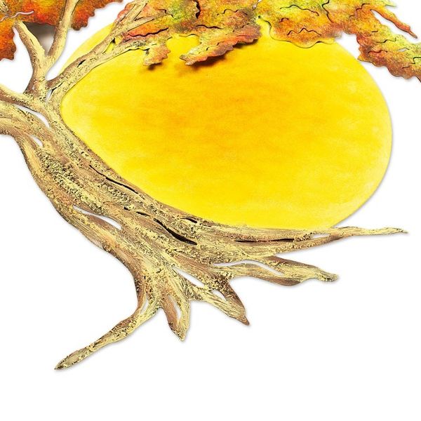 Alternate image for Collectible Hand Painted Tree Steel Wall Art Medium Sunset Oak