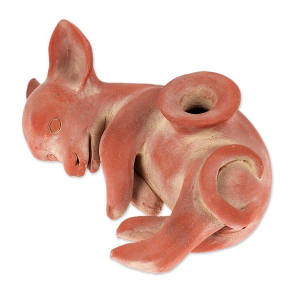 Alternate image for Ceramic sculpture Playful Xoloitzcuintli
