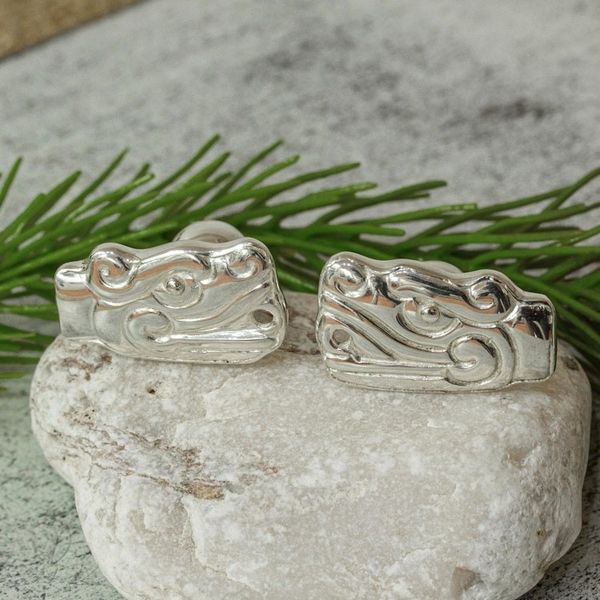 Alternate image for Quetzalcoatl Sterling Silver Cufflinks from Mexico Quetzalcoatl Duo