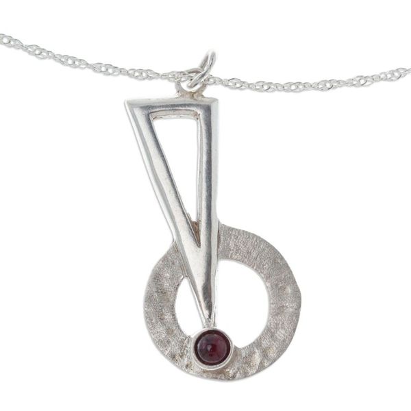 Alternate image for Sterling Silver and Garnet Pendant Necklace Bright Comet