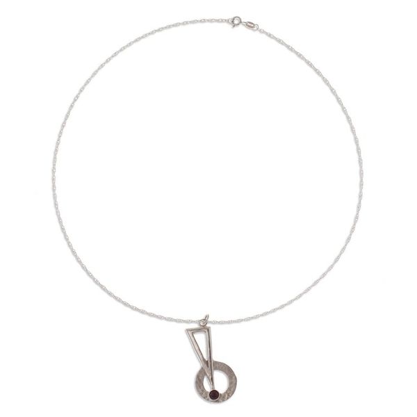 Alternate image for Sterling Silver and Garnet Pendant Necklace Bright Comet