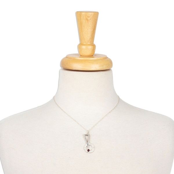 Alternate image for Sterling Silver and Garnet Pendant Necklace Bright Comet