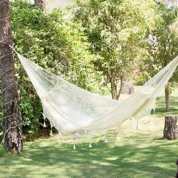 Alternate image for Solid Rope Hammock with Tassels Triple Caribbean Shores
