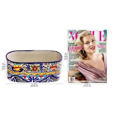 Alternate image for Talavera Style Ceramic Oval Pot from Mexico Garden Bliss