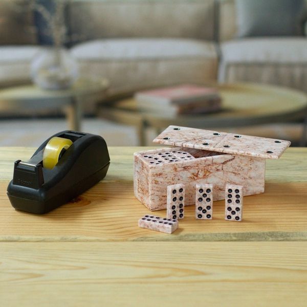 Alternate image for Pink Marble Domino Set from Mexico Chance and Skill