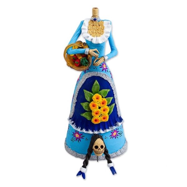 Alternate image for Handmade Day of the Dead Catrina Figurine from Mexico La Catrina Consuelo