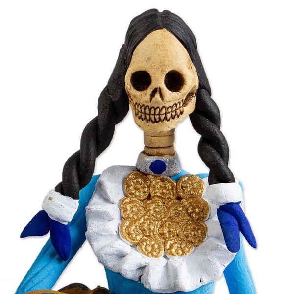 Alternate image for Handmade Day of the Dead Catrina Figurine from Mexico La Catrina Consuelo