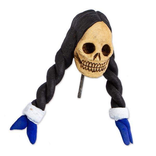 Alternate image for Handmade Day of the Dead Catrina Figurine from Mexico La Catrina Consuelo