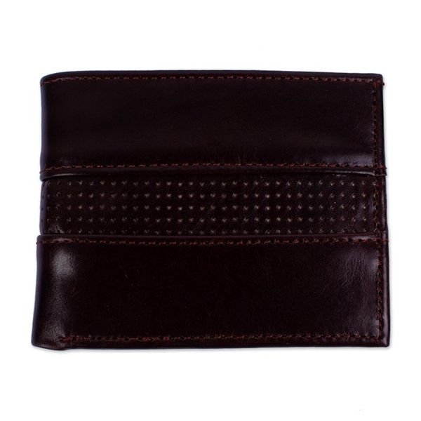 Alternate image for Hand Crafted Brown Leather Wallet for Men Off Road in Brown