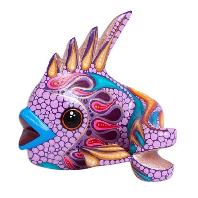 Alternate image for Handcrafted Wood Alebrije Fish Figurine from Mexico Bright Fish