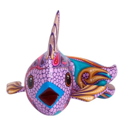 Alternate image for Handcrafted Wood Alebrije Fish Figurine from Mexico Bright Fish