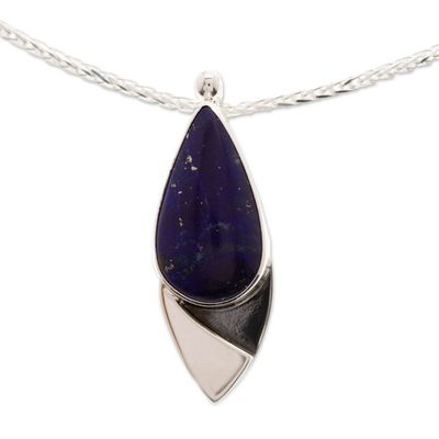 Alternate image for Mexican Modern Sterling Silver Lapis Lazuli Pendant Necklace Dove of Love