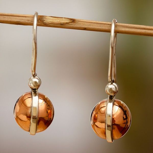 Alternate image for Copper Dangle Earrings from Mexico Helios