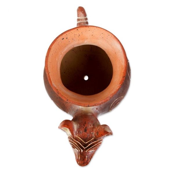 Alternate image for Hand Crafted Reddish Colima Dog Ceramic Pot from Mexico Colima Hound