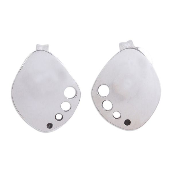 Alternate image for Modern Taxco Silver Drop Earrings from Mexico Modern Xolotl