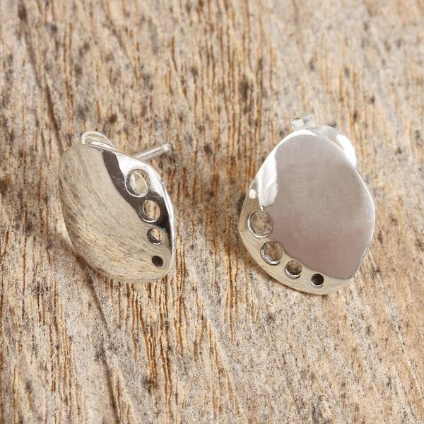Alternate image for Modern Taxco Silver Drop Earrings from Mexico Modern Xolotl
