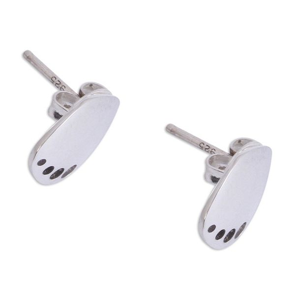 Alternate image for Modern Taxco Silver Drop Earrings from Mexico Modern Xolotl