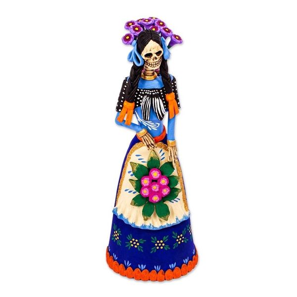 Alternate image for Hand Painted Ceramic Catrina Statuette La Catrina Maria
