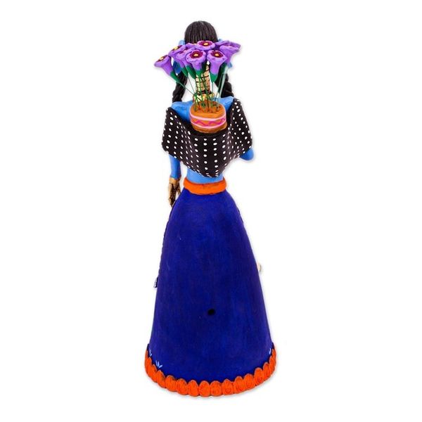 Alternate image for Hand Painted Ceramic Catrina Statuette La Catrina Maria