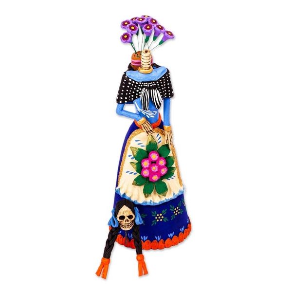 Alternate image for Hand Painted Ceramic Catrina Statuette La Catrina Maria