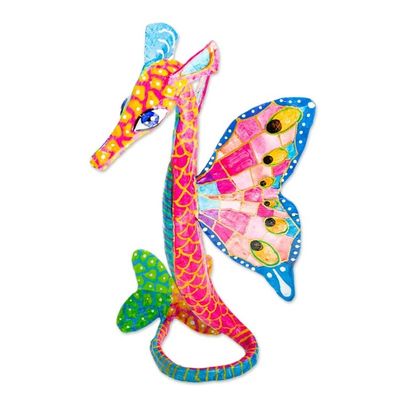 Alternate image for Hand Painted Seahorse Alebrije Sculpture Horse of the Sea