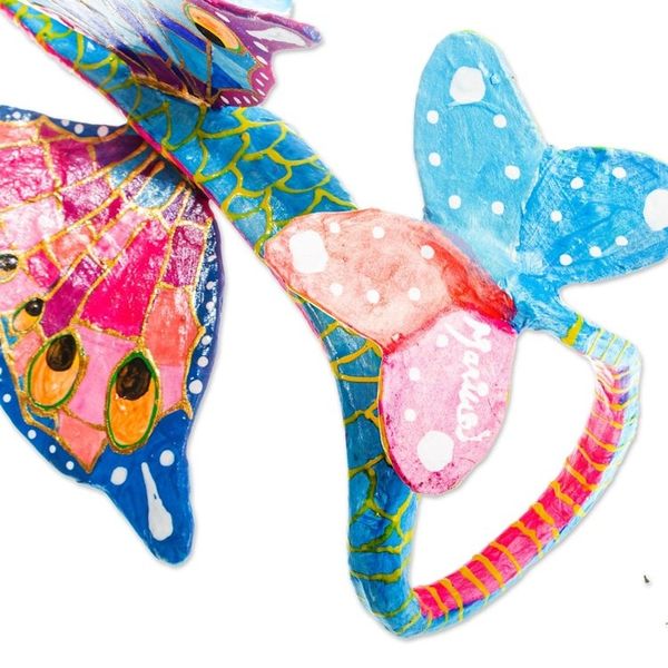 Alternate image for Hand Painted Seahorse Alebrije Sculpture Horse of the Sea