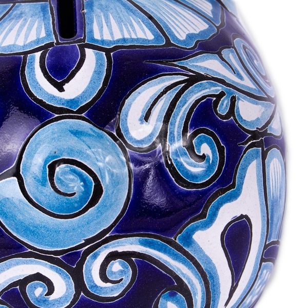 Alternate image for Hand Painted Ceramic Pig Decor Accent Cobalt Piggy