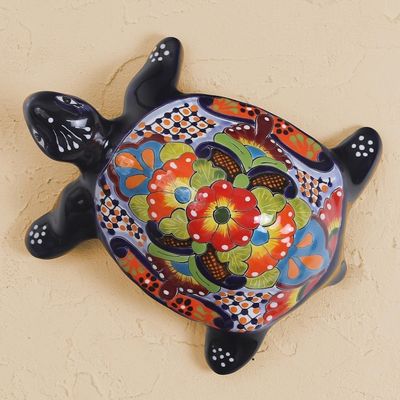 Alternate image for Hand-Painted Ceramic Turtle Sculpture from Mexico Cute Turtle