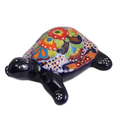 Alternate image for Hand-Painted Ceramic Turtle Sculpture from Mexico Cute Turtle