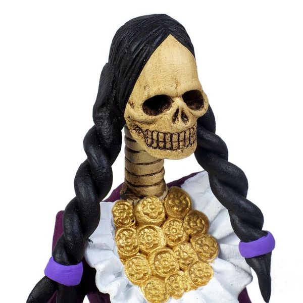 Alternate image for Handcrafted Ceramic Catrina Statuette La Catrina Candelaria